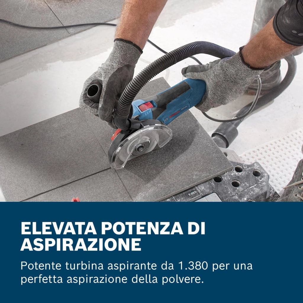Bosch Professional Asp. a umido/a secco GAS 35 L SFC+ (1 filtro in cell. piegh. piatto, bocch. a lancia, sacch., raccordo, set bocch. pav., tubo fles. 3 m con buss. portaut., 3 x 0,35 m tubo asp.)