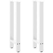 Set di 2 gambe robuste per tavolo consolle con piedini livellatori 38 x 72 cm acciaio bianco 02_0057537