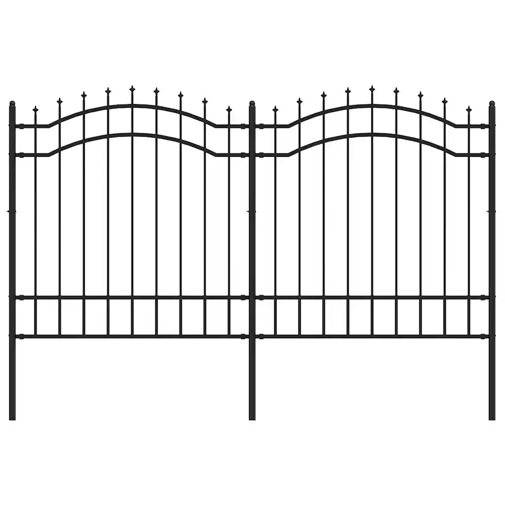 Recinzione da Giardino Woerden con Punta a Lancia Nera 240x125 cm in Acciaio 151081