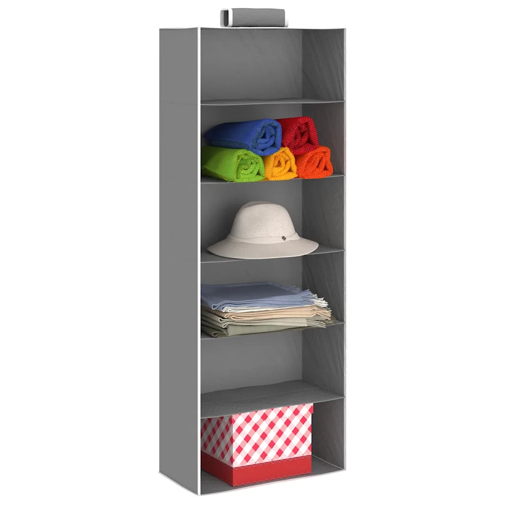 Organizer per Armadio da Appendere con 6 Ripiani 2 pz Tessuto 288326
