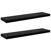 2 pz Scaffali a Parete | Ripiano a parete | Mensole a Parete Nero Lucido 90x23,5x3,8 cm in MDF