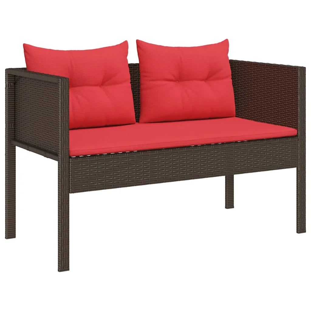 Set Divano da Giardino 6 pcs Marrone e Rosso polyrattan 4104707