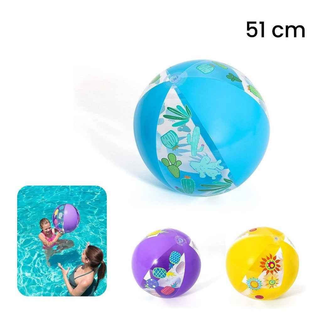 Trade Shop - Pallone Palla Spiaggia Designer 51cm Per Mare Piscina 3 Modelli Assortiti 31036 -