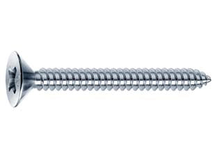 VITI AUTOFILETTANTI TESTA SVASATA PIANA ACCIAIO ZINCATO BIANCO- - ø mm.3,5x19 - 500 pezzi MUSTAD