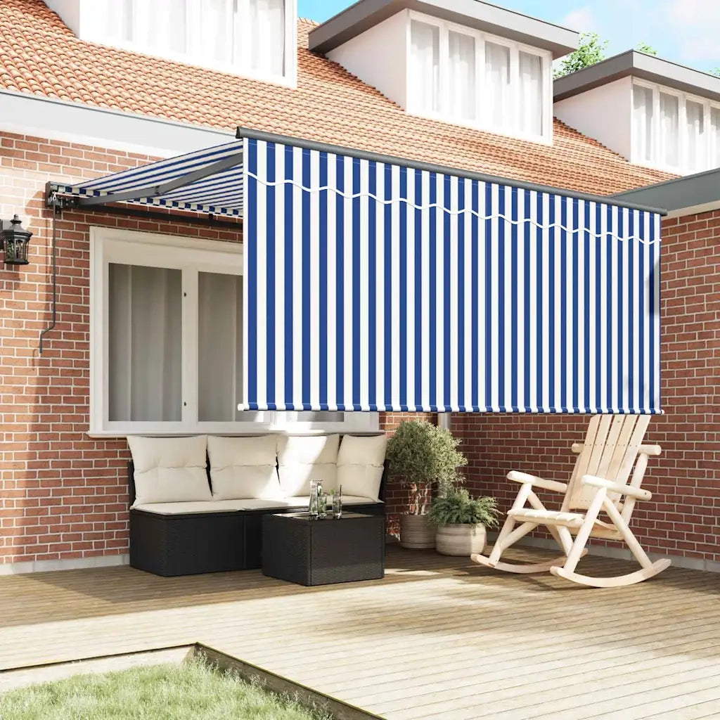 vidaXL Tenda Retrattile Blu e antracite 350 x 250 cm