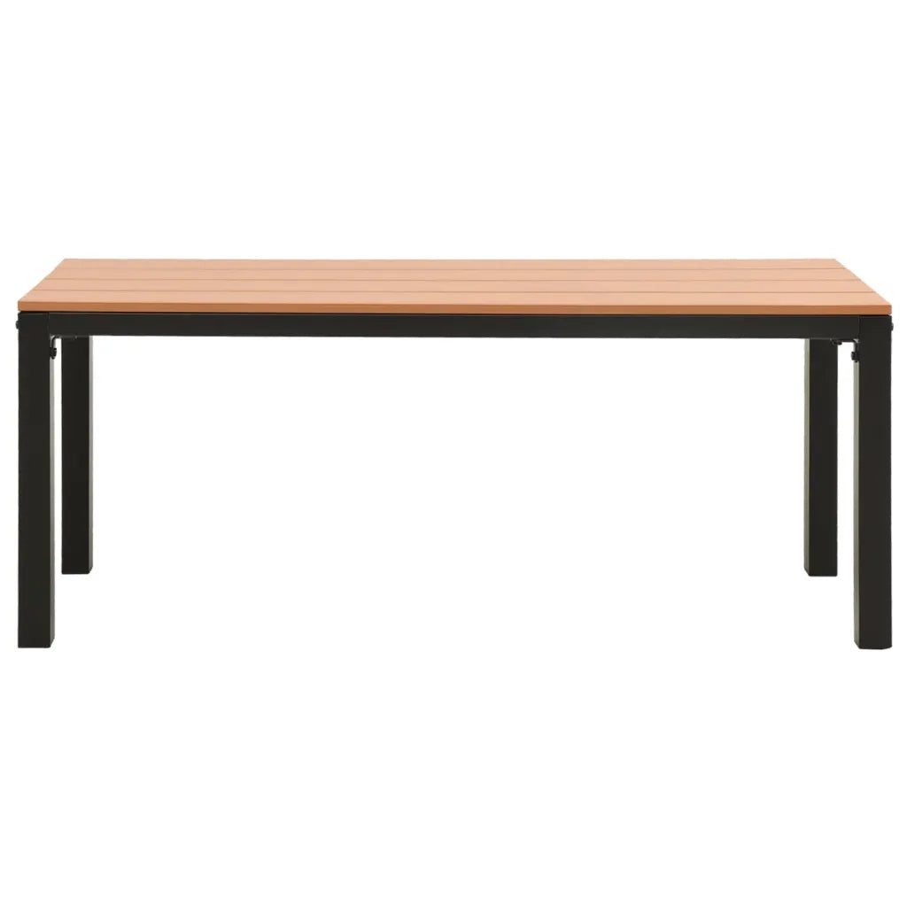 Set da Pranzo da Giardino 3 pz in Acciaio e WPC Marrone e Nero 317140