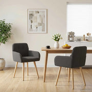 Sedie da pranzo 2 pcs Bouclé Grigio Scuro 59 x 56 x 86 cm 42034327