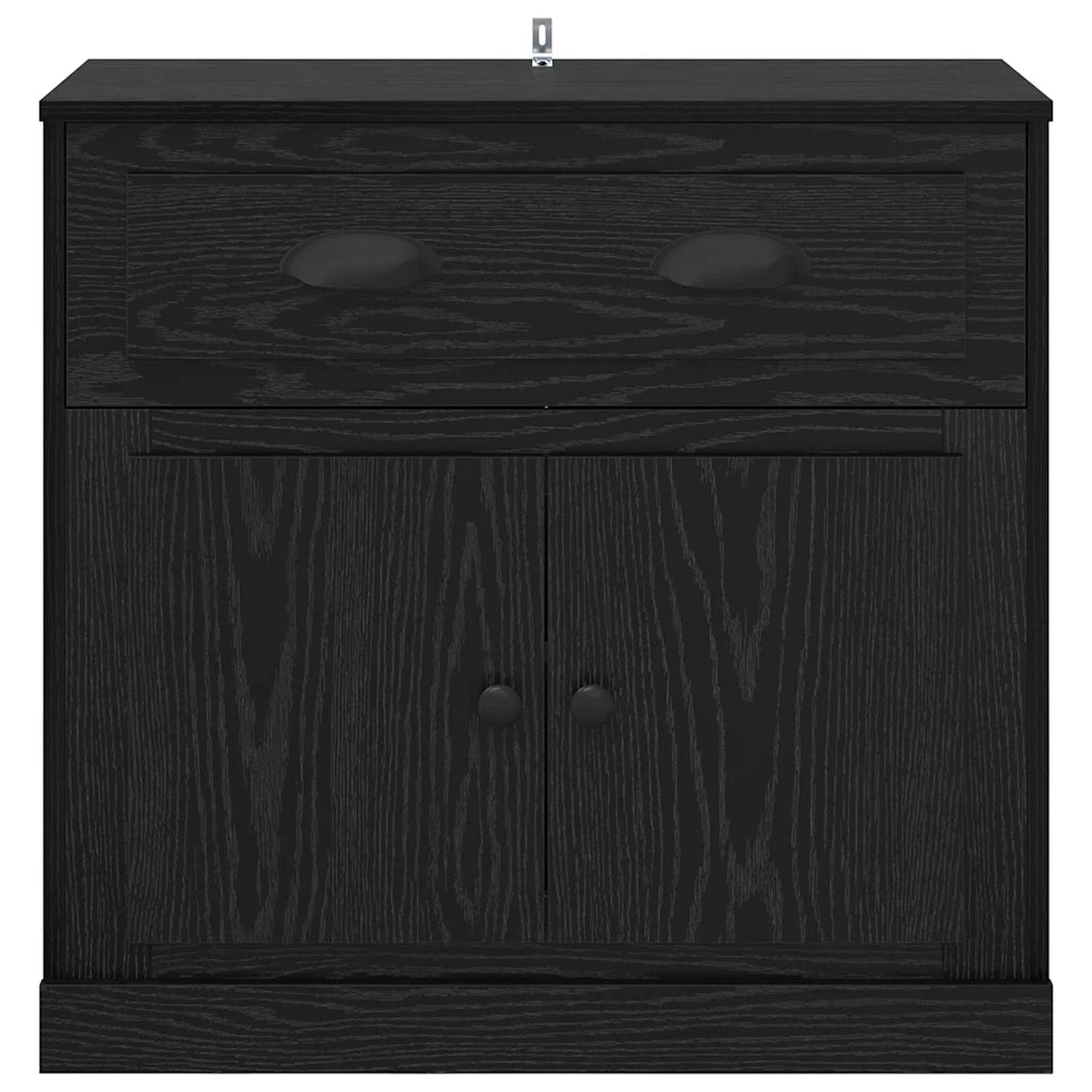 Credenza-Buffet-Armadio da cucina Rovere Nero 70 x 35,5 x 67,5 cm Legno multistrato 727258