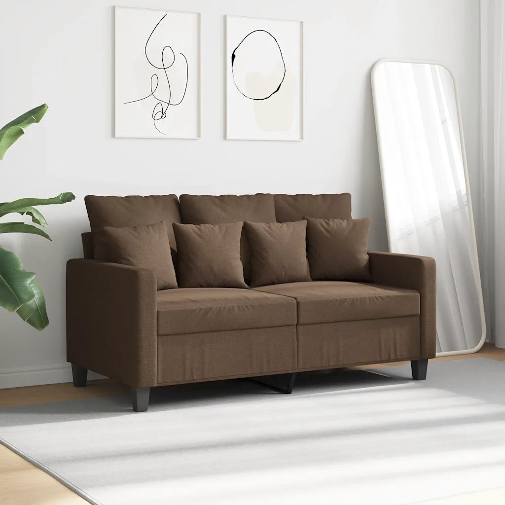 Divano a 2 Posti-Sofa 2 Posti Marrone 120 cm in Tessuto 678776