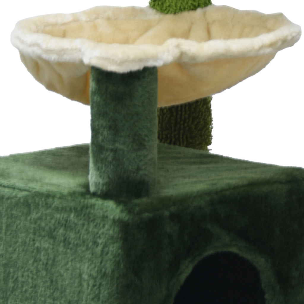 Fudajo Albero tiragraffi a forma di cactus 75cm con sisal di 4 mm Con amaca e casetta per gatti