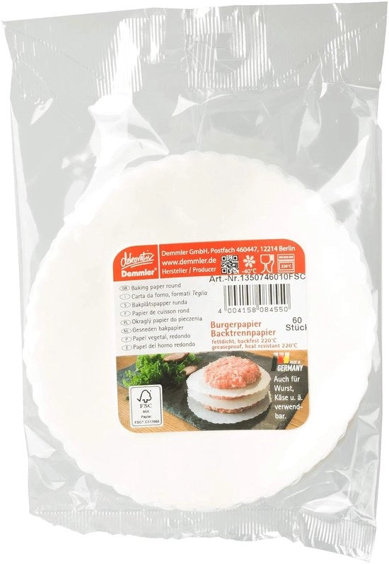 Piatto di cottura per hamburger - 60 pezzi - Ø 13 cm