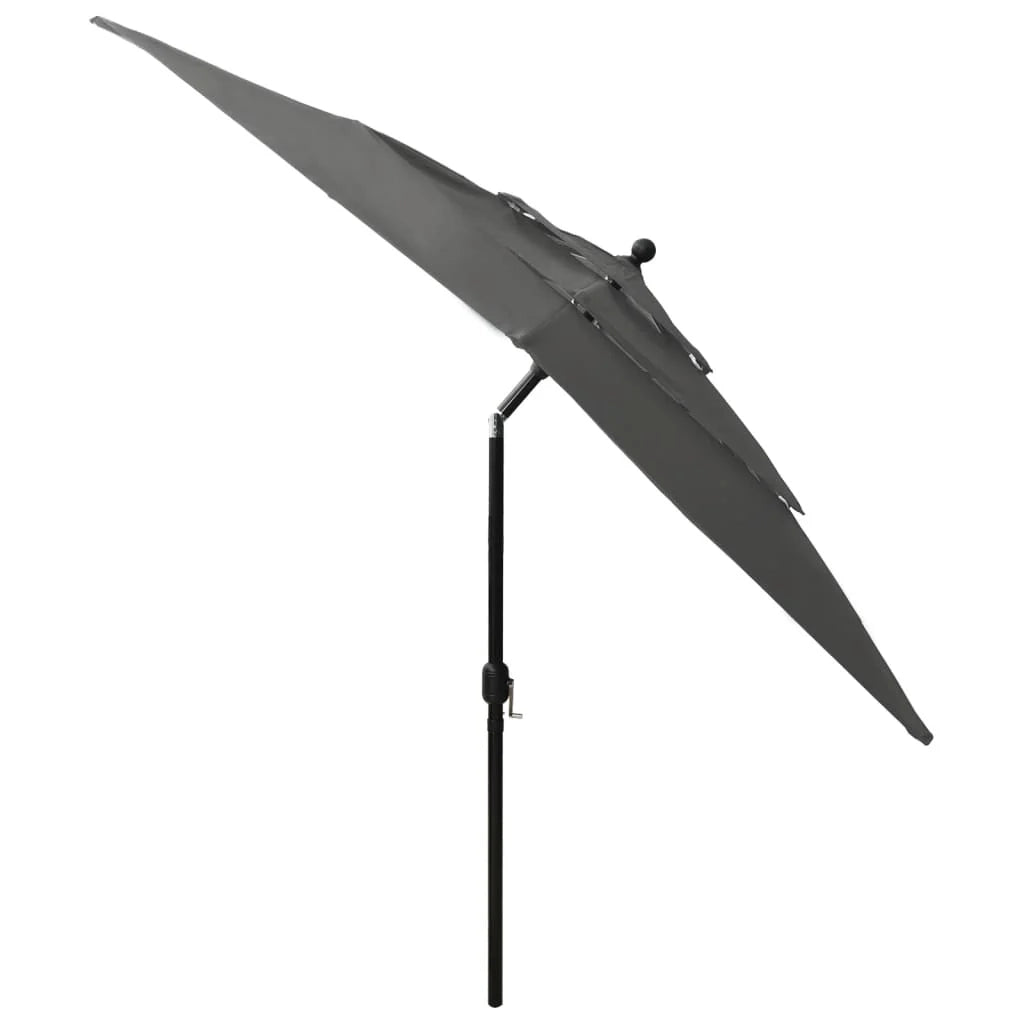 Ombrellone a tre livelli con palo in alluminio 2,5 x 2,5 m antracite 02_0008739