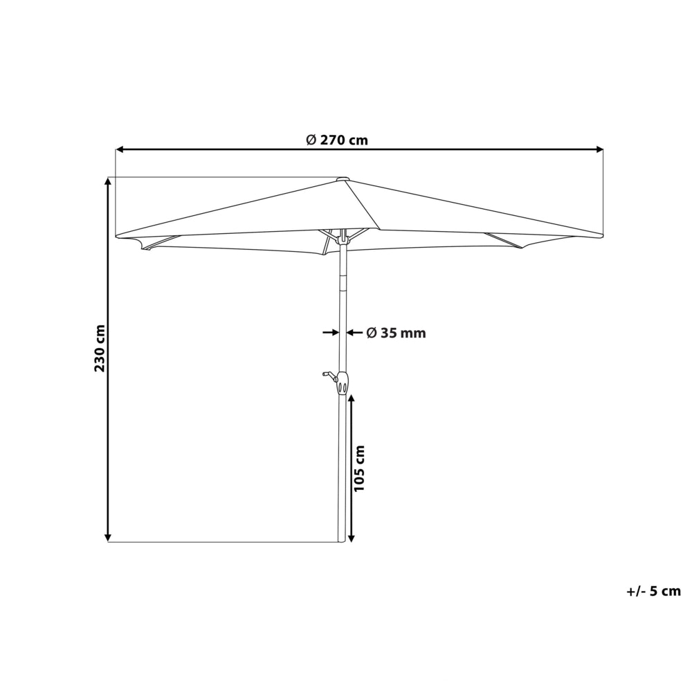 Ombrellone da giardino in tessuto bordeaux 230 cm resistente agli agenti atmosferici