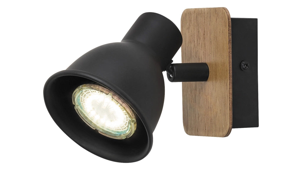 Applique moderna con interruttore GU10 nera Rabalux 5902