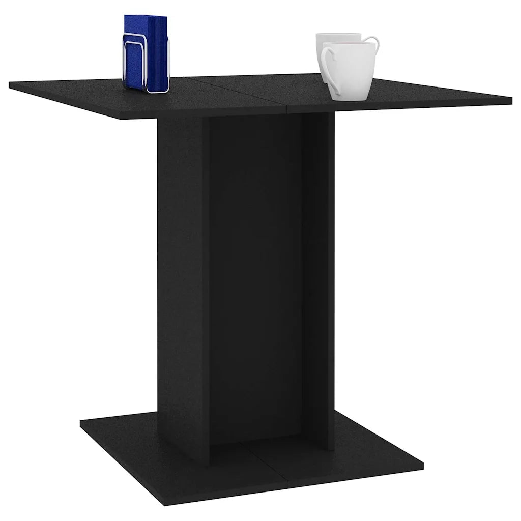 Tavolo da Pranzo Nero 80x80x75 cm in Legno Multistrato 800253