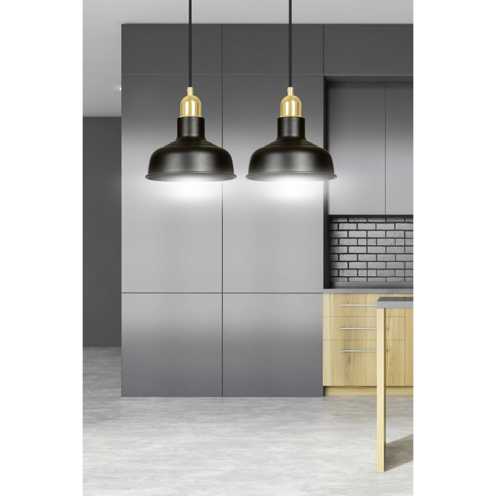 Lampada a sospensione IBOR in acciaio nero opaco