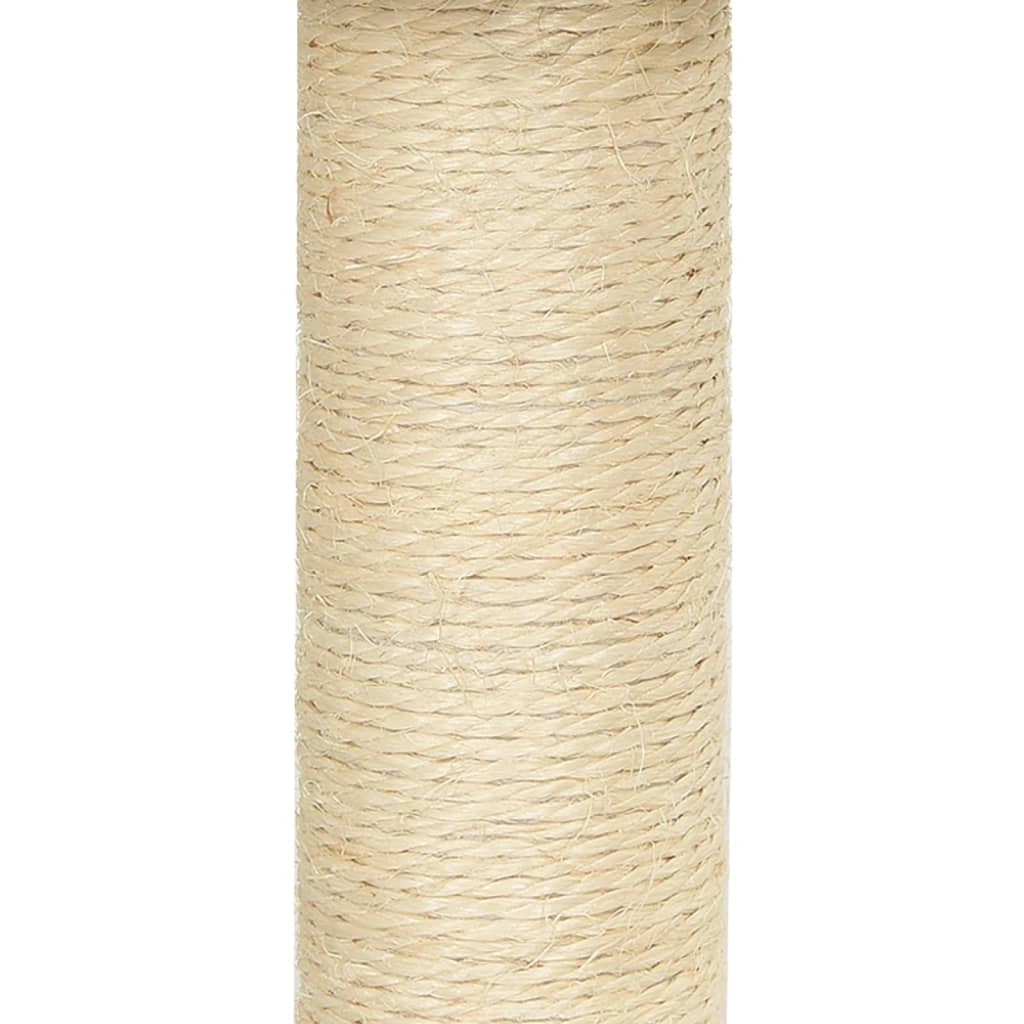 Tiragraffi per gatti torre per arrampicata giocattolo piattaforma per arrampicata con tiragraffi in sisal 155 cm crema 02_0022489