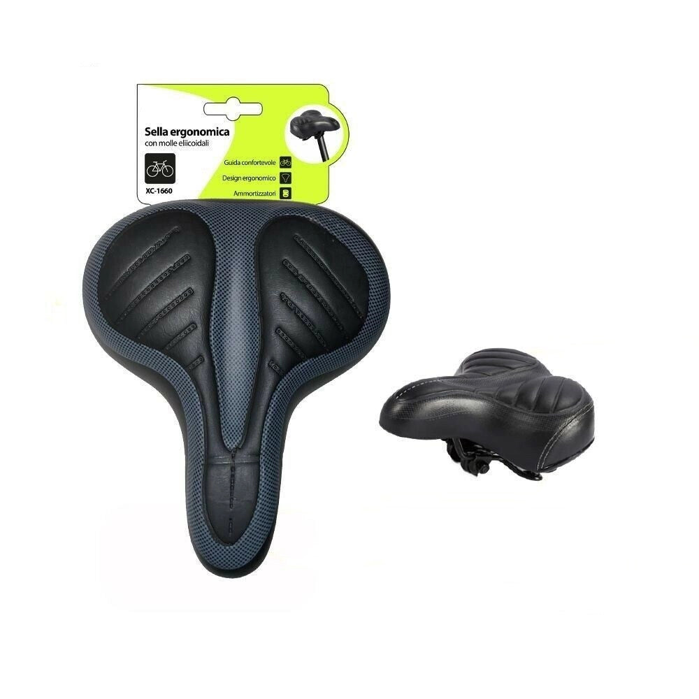 Trade Shop - Sella Bici Bicicletta Morbida Molle Elicoidali Sportiva Ergonomica Bmx Xc-1660 -