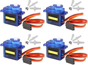 Motore servo 4 pezzi - Mini servo 9g - Elevata prestazione - Helicoteri/aliante/aerei/autovetture/nave - Funzionalità di alimentazione 4,8V/6V - Compatta e leggera