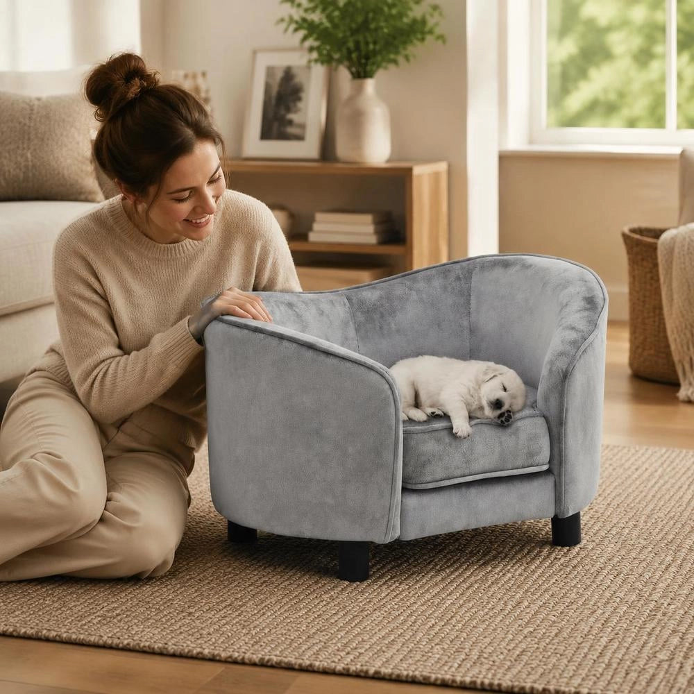 Dog Sofa Grey 69x49x40 Cm Plush