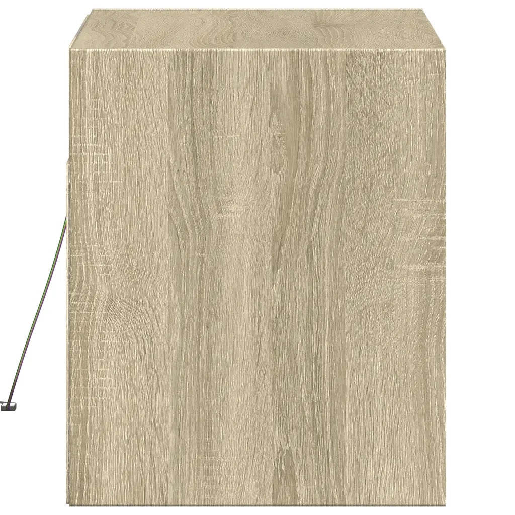 vidaXL Mobile TV a Parete con Luci LED Rovere Sonoma 80x31x35 cm