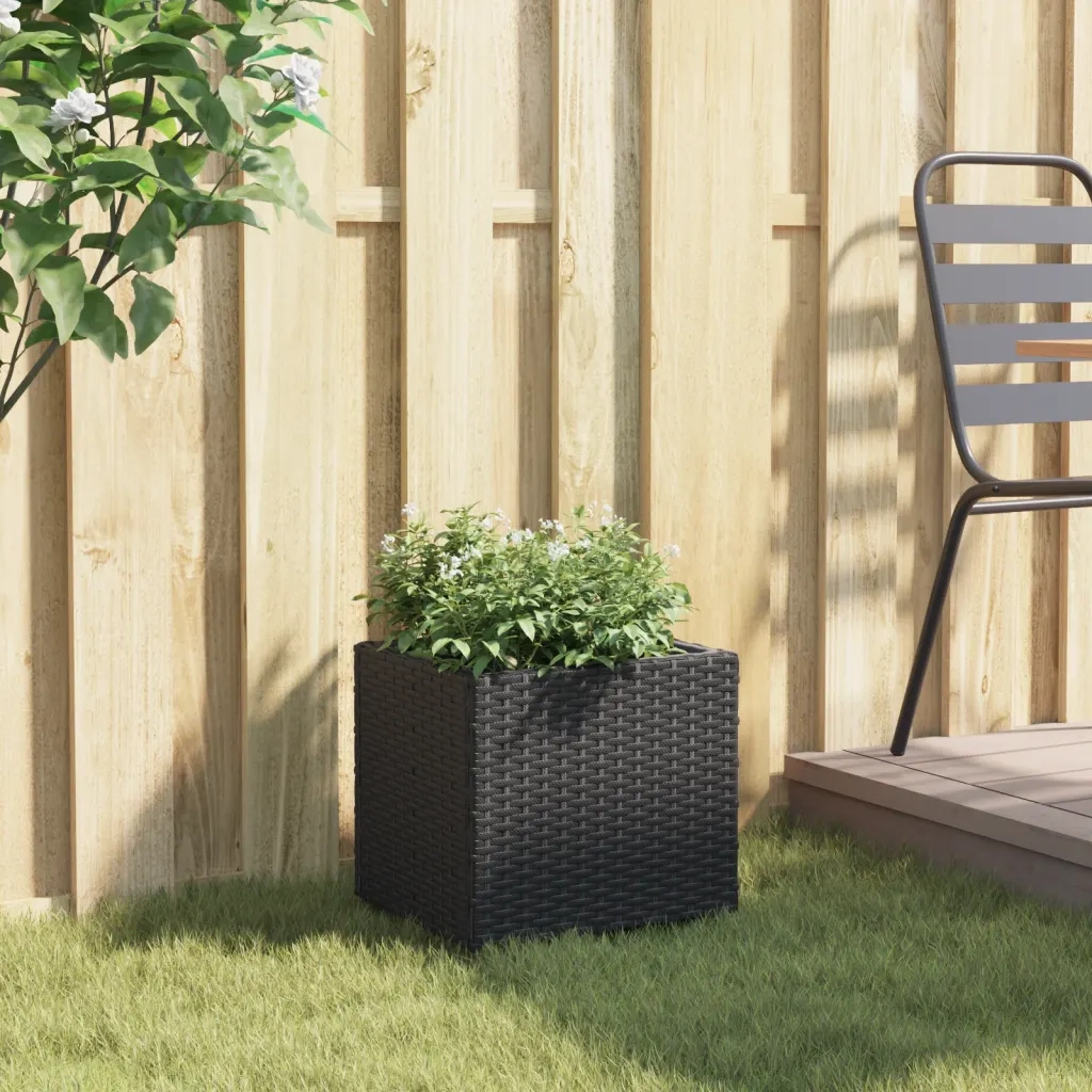 vidaXL Fioriera da Giardino Nera 36x30x32 cm in Polyrattan