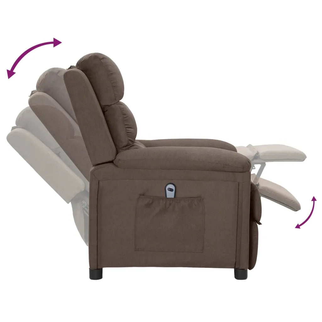 Poltrona Elettrica Reclinabile Tortora in Tessuto cod mxl 32679