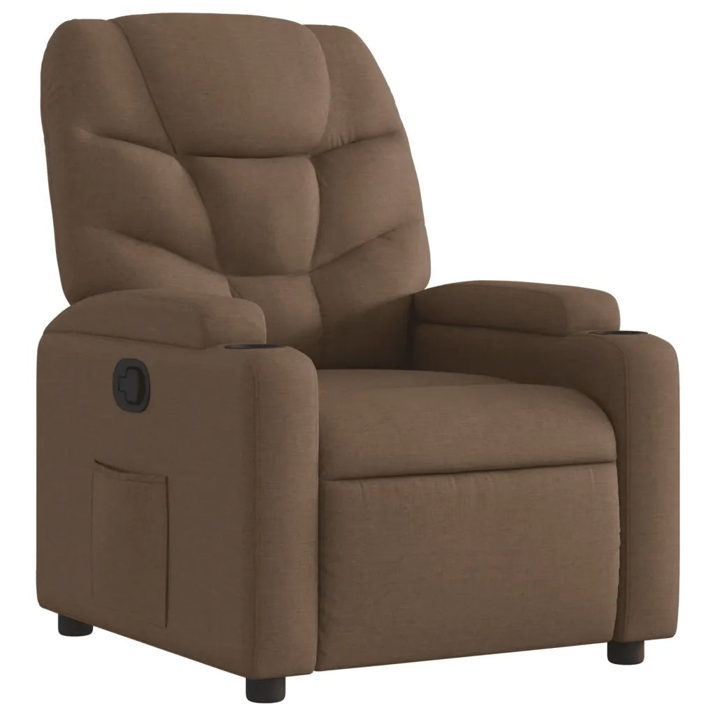 Divano Sedia-Poltrona Reclinabile in Tessuto Marrone 494408