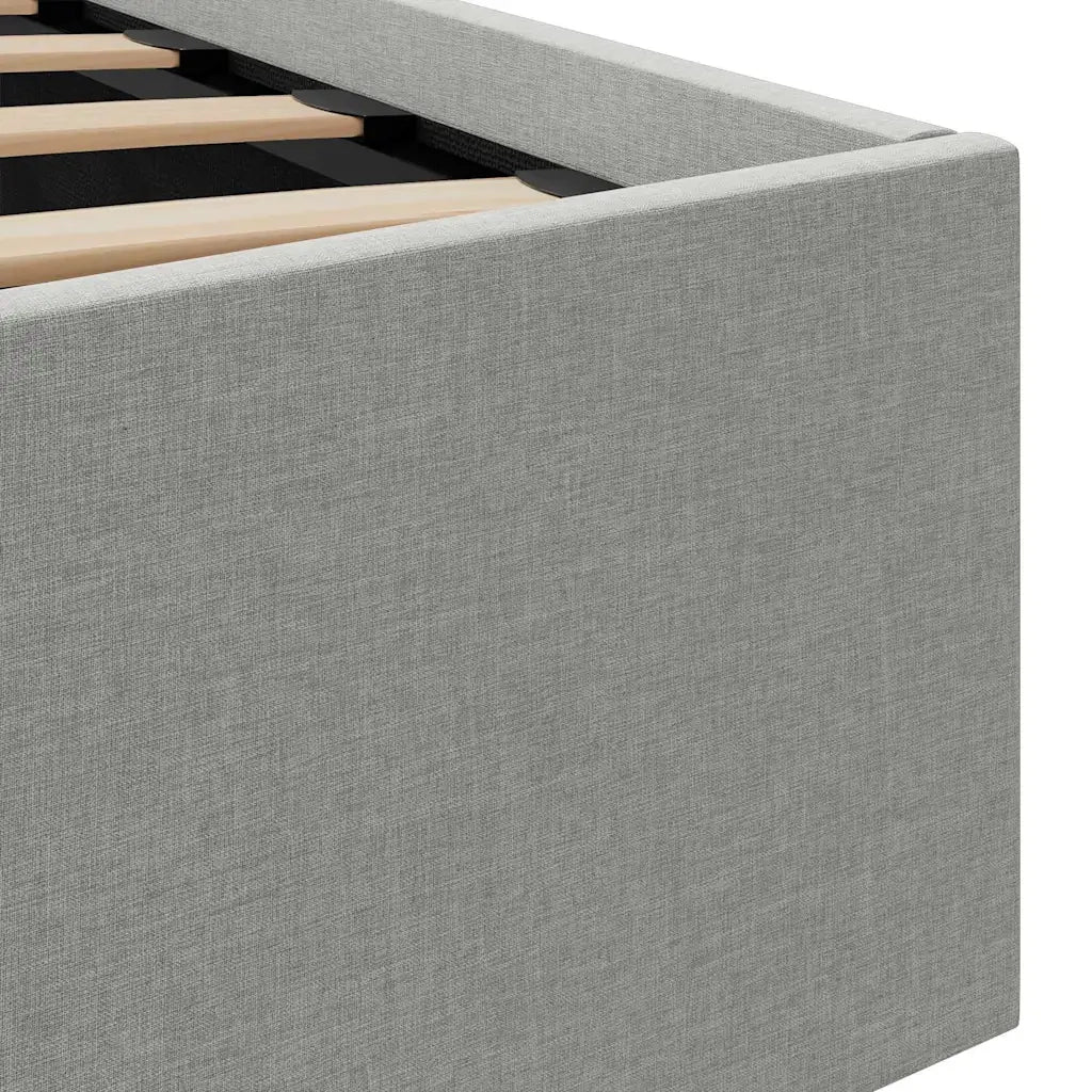 Giroletto con Contenitore e LED Grigio Chiaro Tessuto 120x200cm 285608