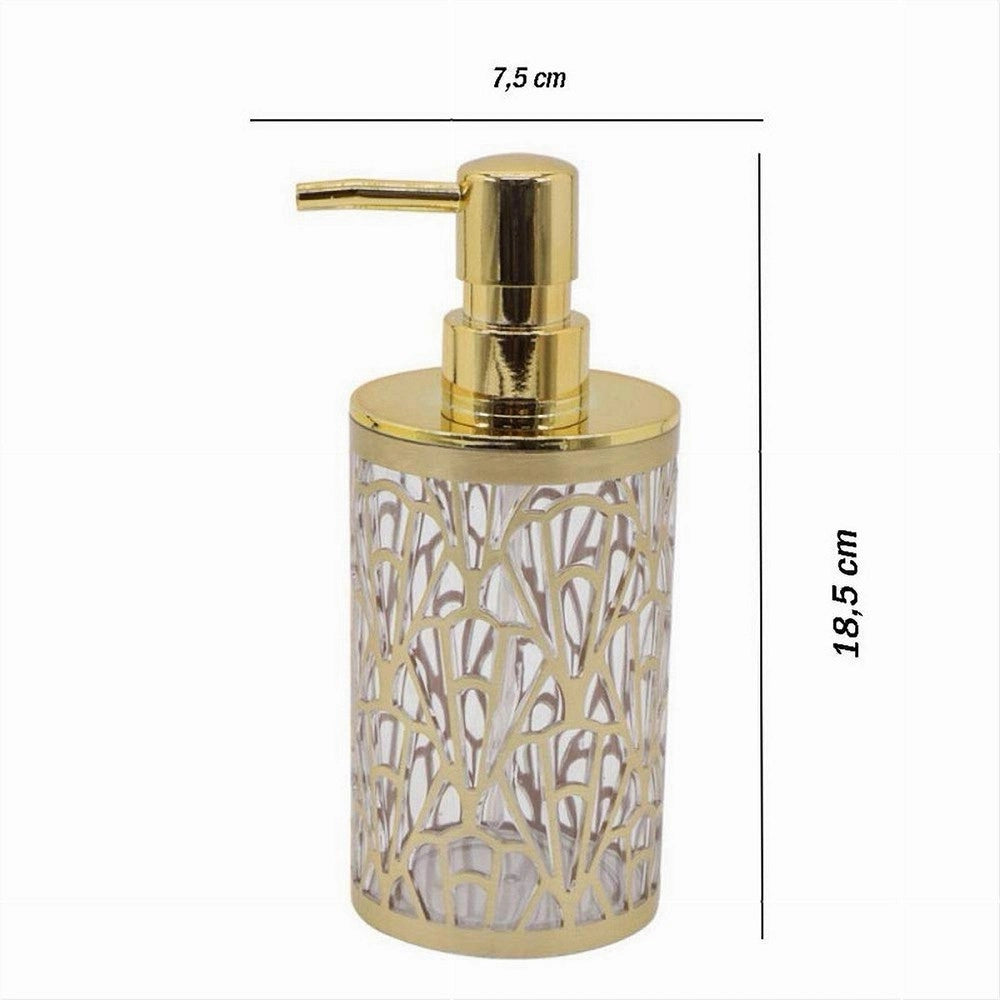 Trade Shop - Dispenser Per Sapone Liquido Accessorio Bagno Oro Contemporaneo Dosatore 59097 -