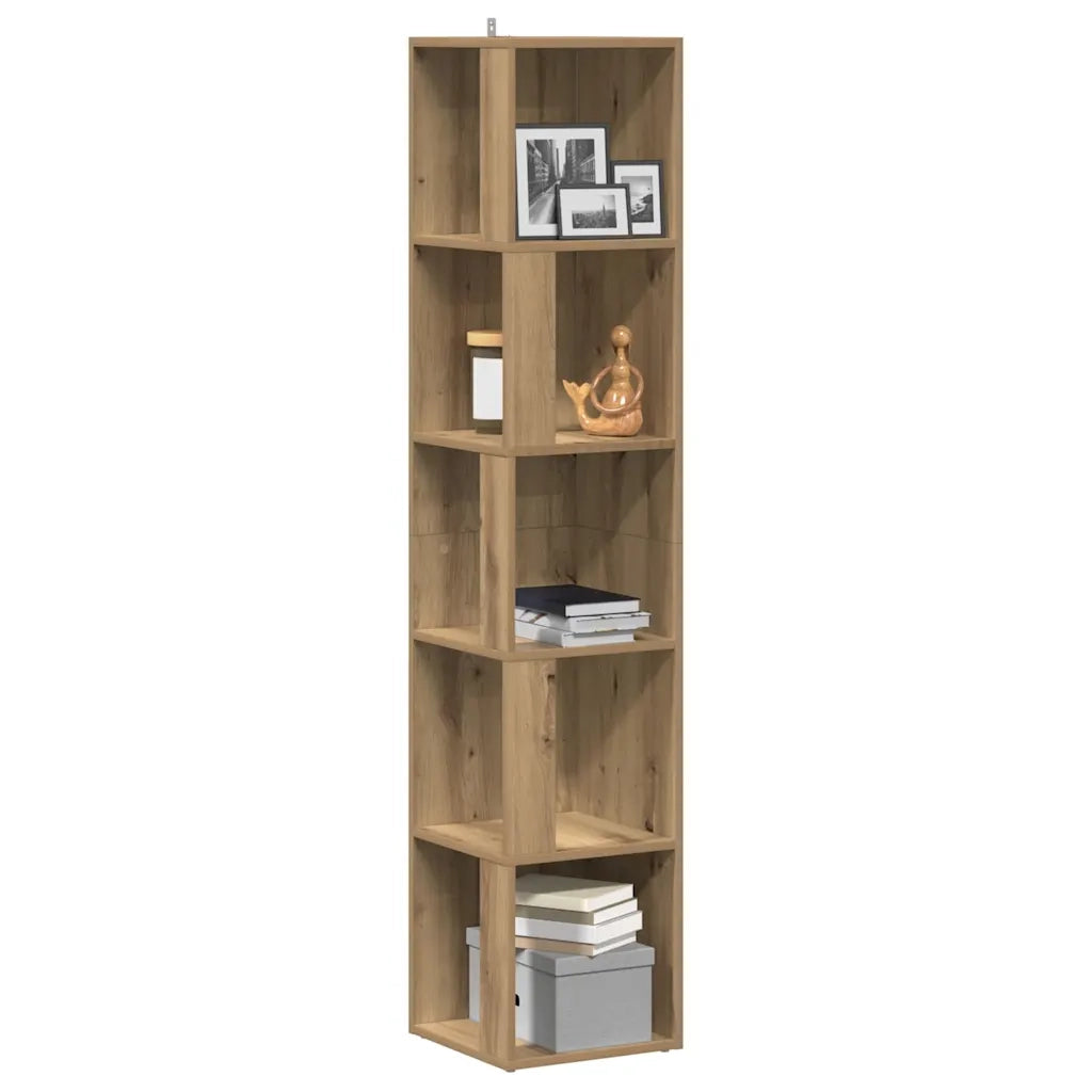 vidaXL Mobile Angolare Rovere Artigianale 33x33x165 cm in Truciolato