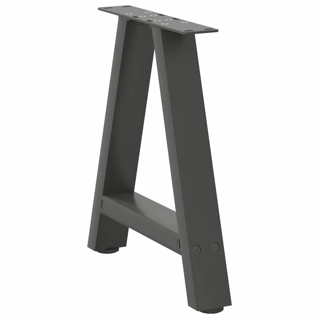 Gambe per Tavolino da CaffÃ¨ a Forma di A 2 pz Antracite 38x(42-43) cm Acciaio