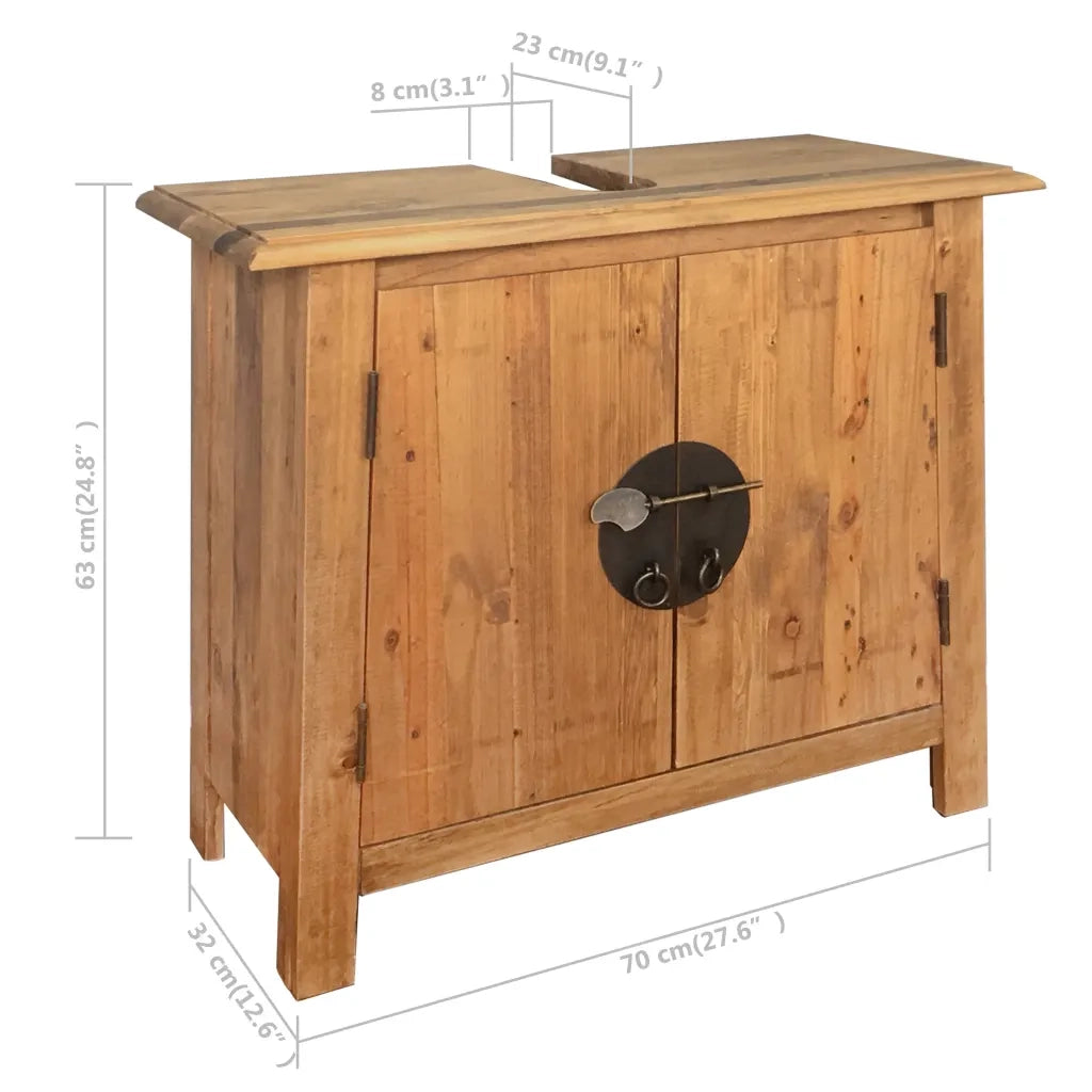 Set da Bagno 5 pz in Legno Massello di Pino di Recupero