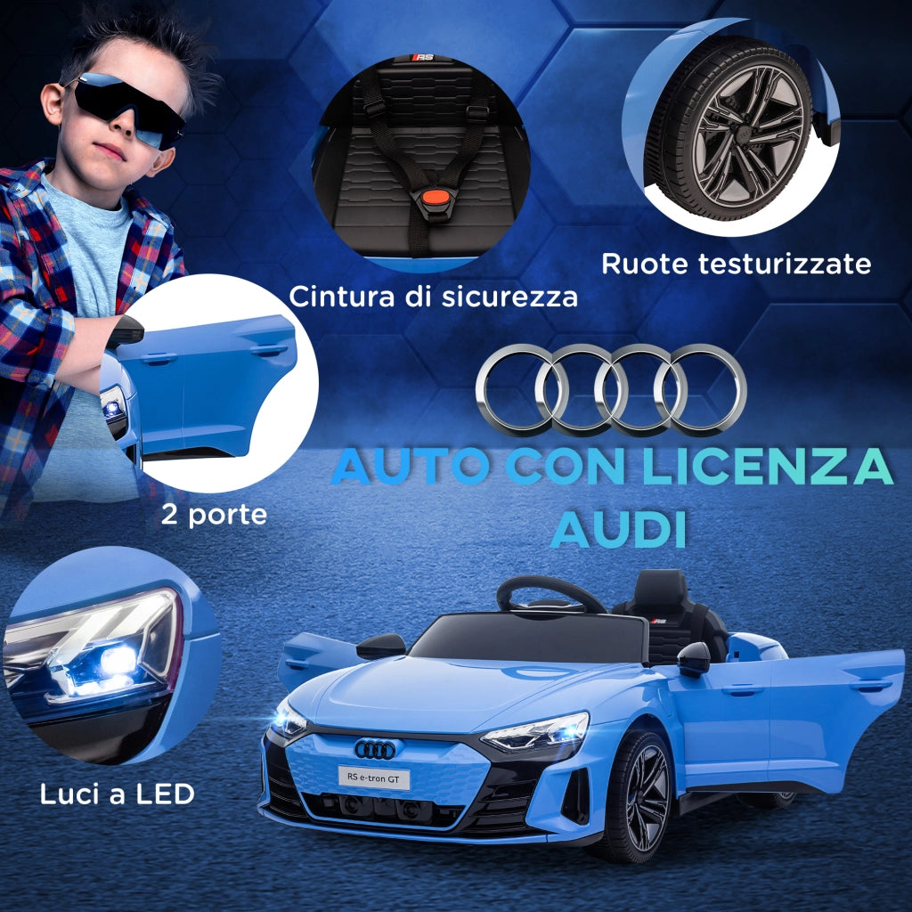 Auto Elettrica per Bambini 3-5 Anni con Telecomando, Sospensioni e Clacson, 103x58x41 cm, Blu e Nero
