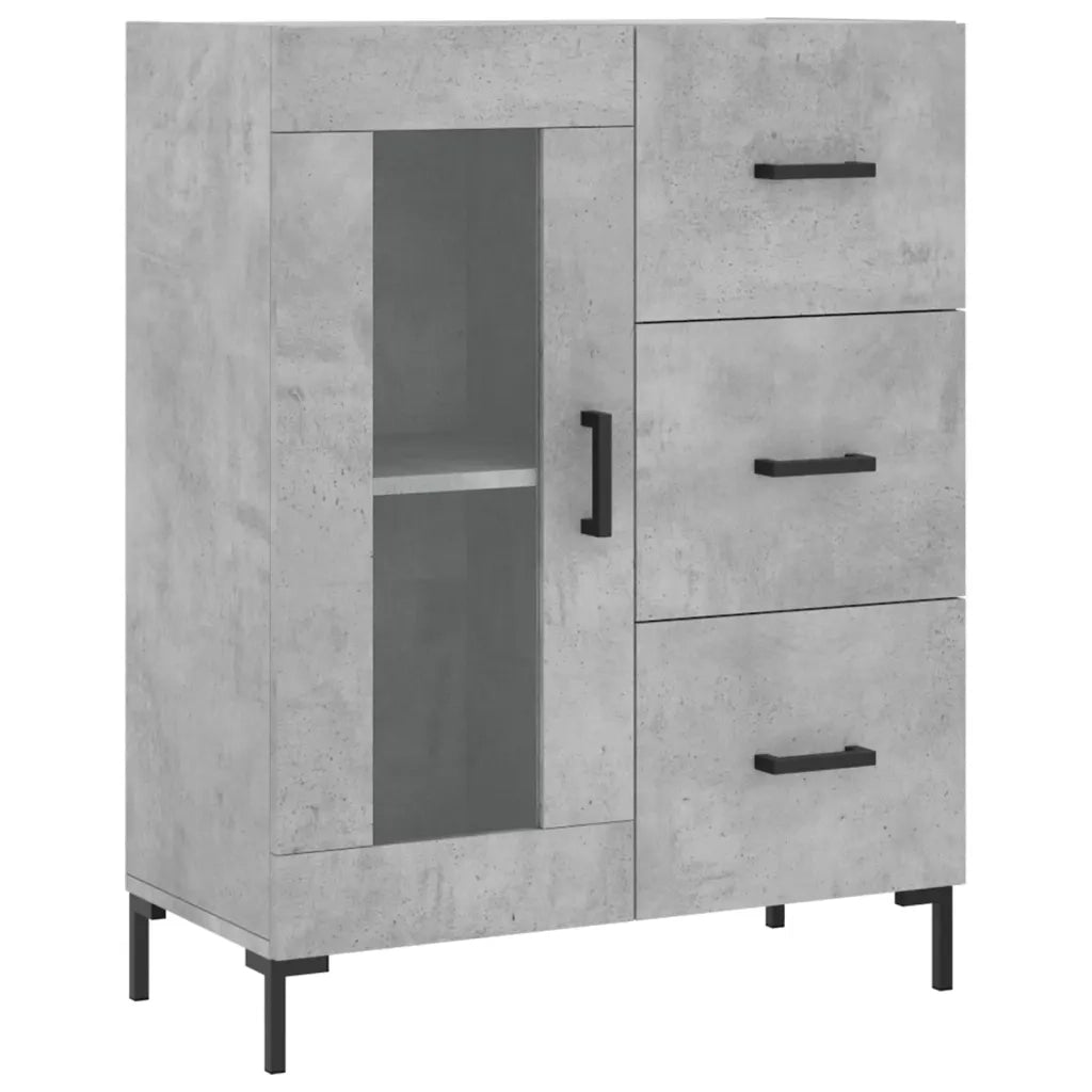 Credenza-Buffet-Armadio da cucina Grigio Cemento 69,5x34x180 cm in Legno Multistrato 266433