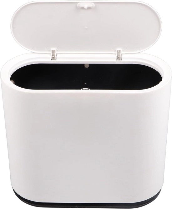 Cassetto per rifiuti in plastica rettangolare 27 galloni con coperchio a vite - dogproof - bianco - da bagno da camera da letto
