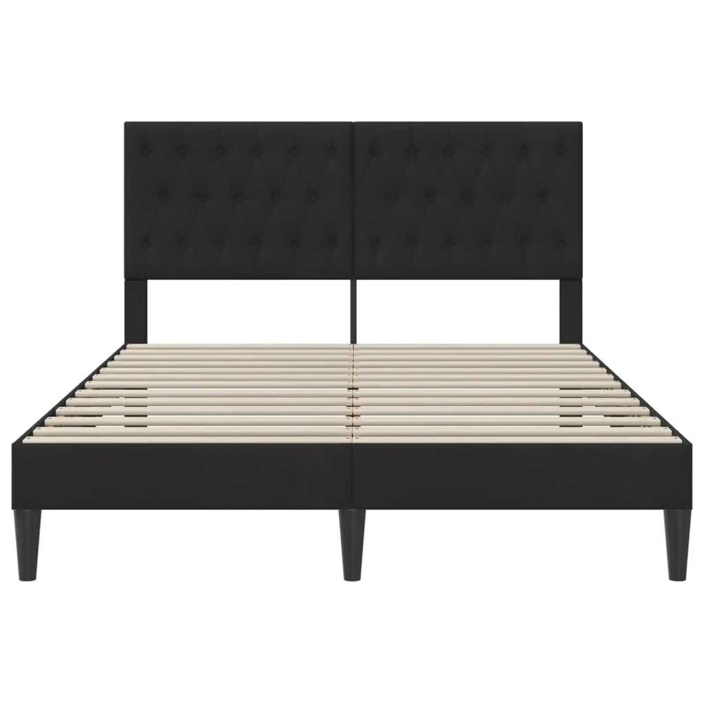 Struttura del letto con testiera Nero 160 x 200 cm Velluto 42027677
