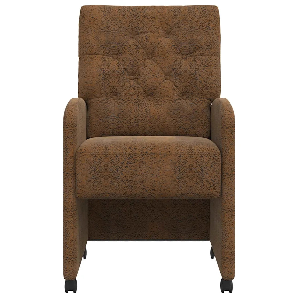 Sedie da Pranzo con Ruote 2 pcs Marrone 58 x 67 x 97 cm