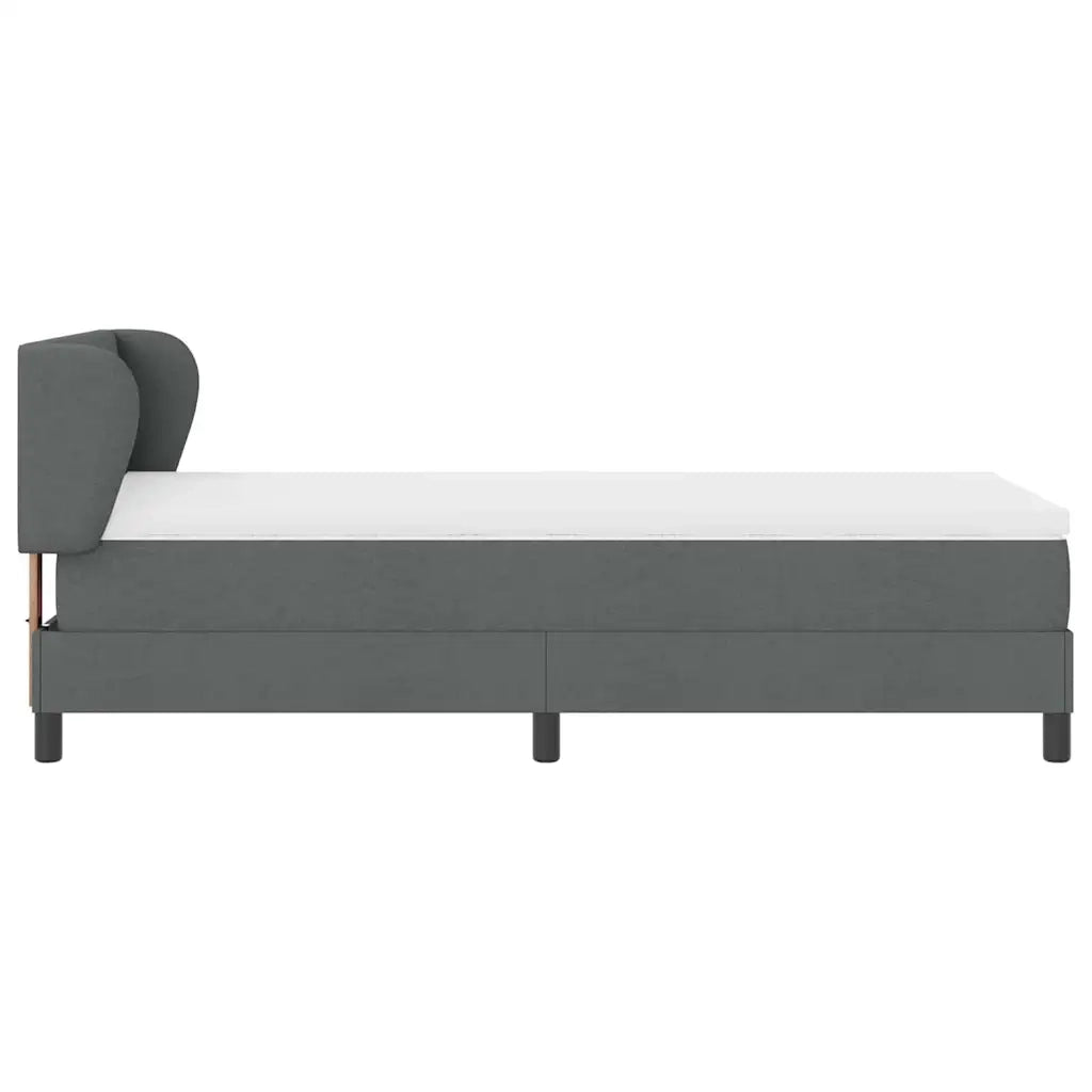 Letto a molle con materasso Grigio scuro 100 x 200 cm Tessuto 3340011