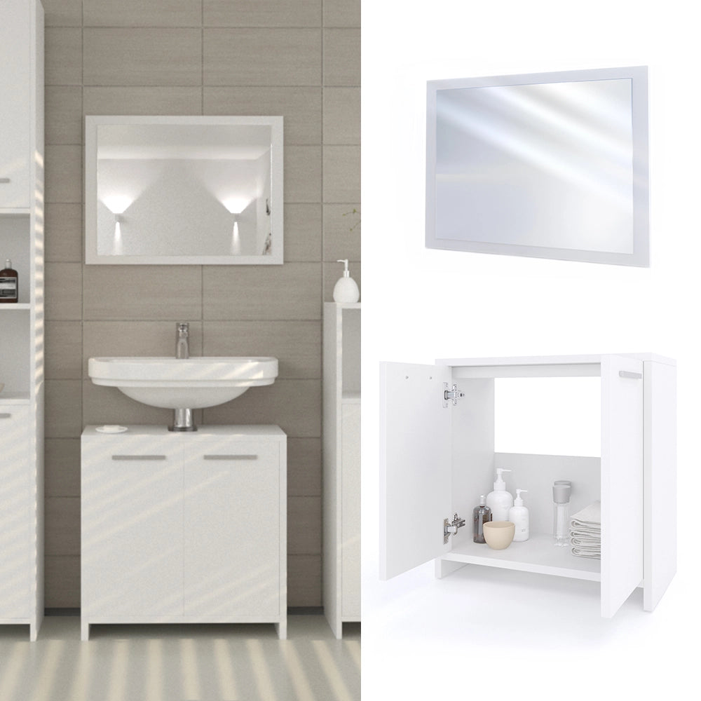 Vicco Set mobili bagno Bianco 2 parti