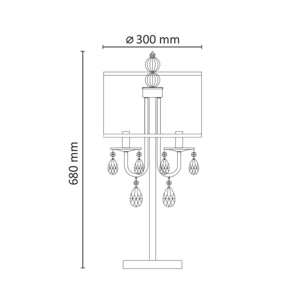 Lampada da tavolo nera Bresso Polux 3xE14 metallo vetro