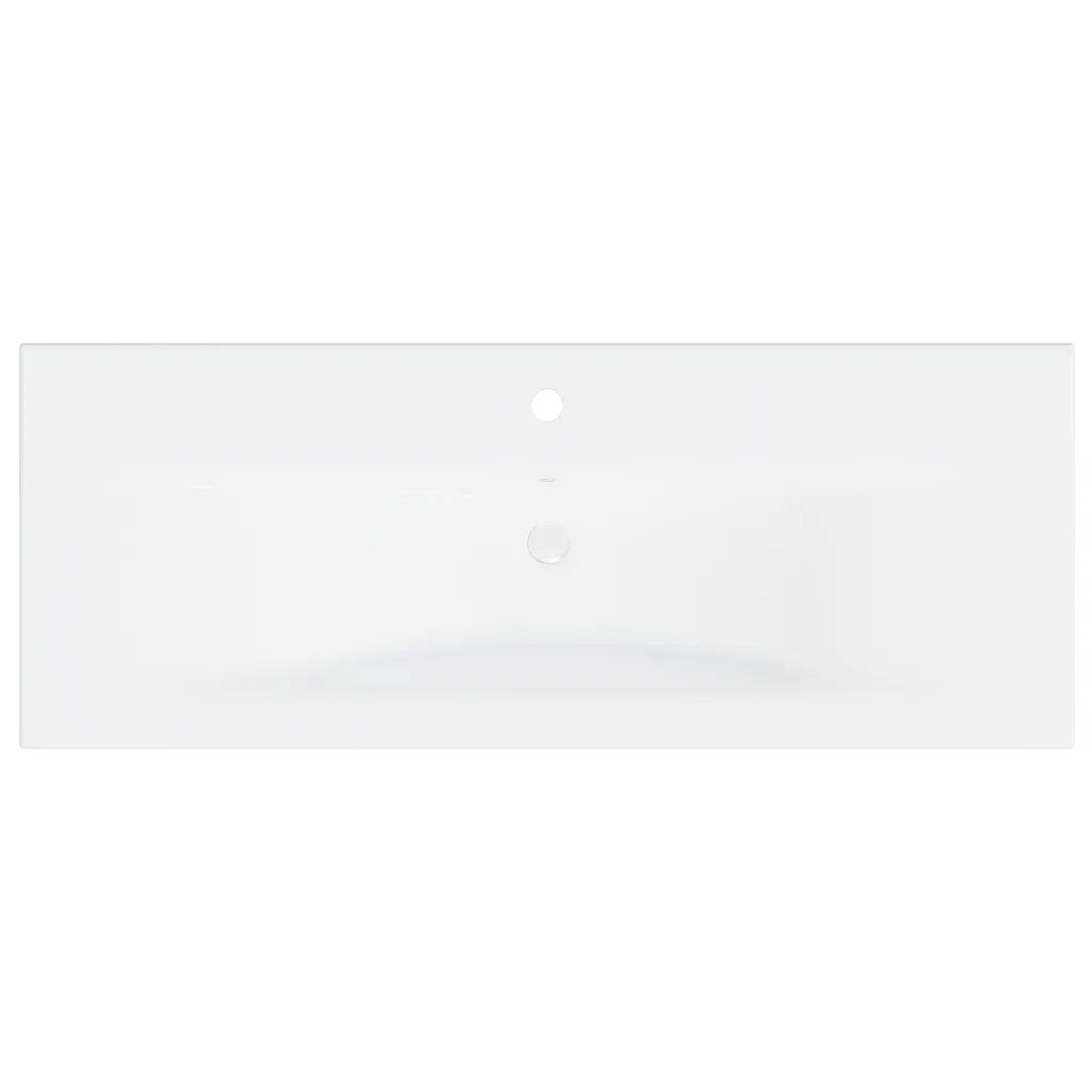 Lavabo da Incasso con Rubinetto 101x39x18 cm in Ceramica Bianco 148627