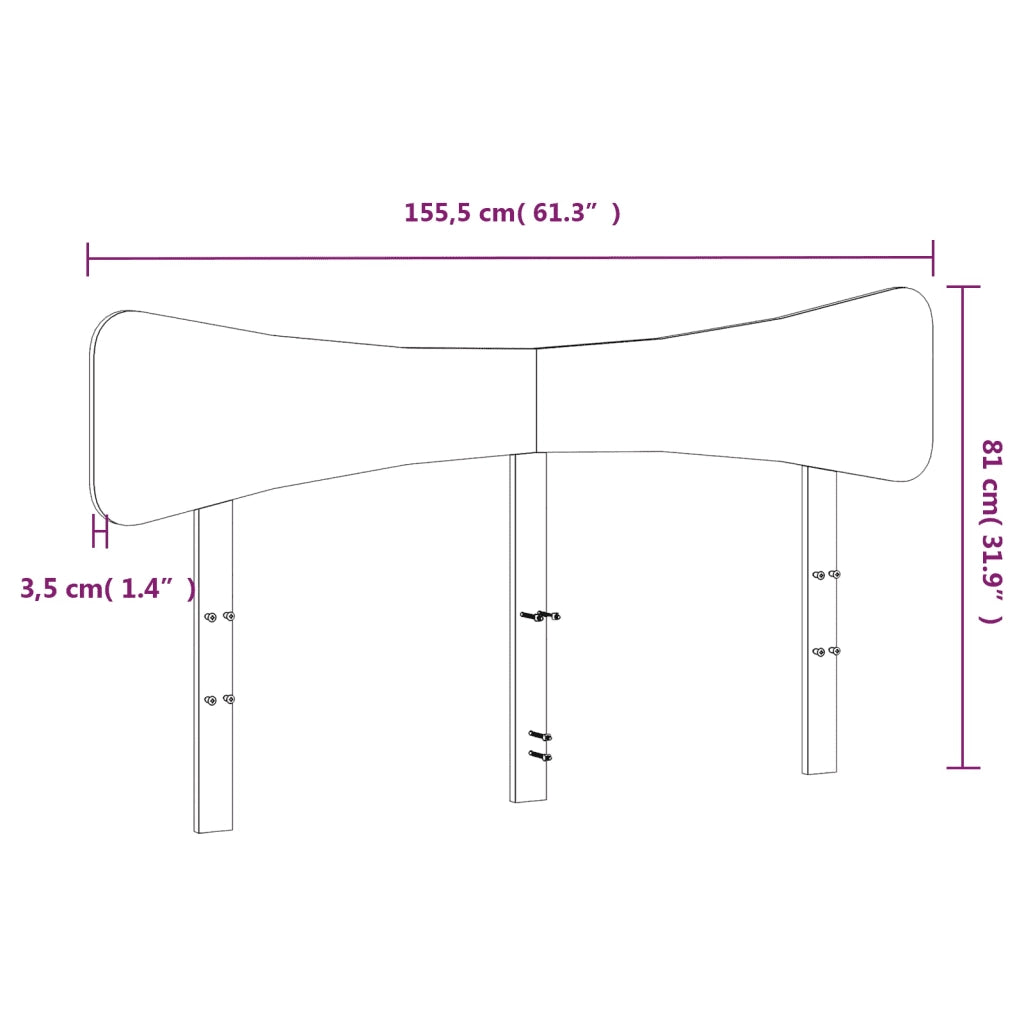 Testiera | Testata Marrone Cera 150 cm in Legno Massello di Pino