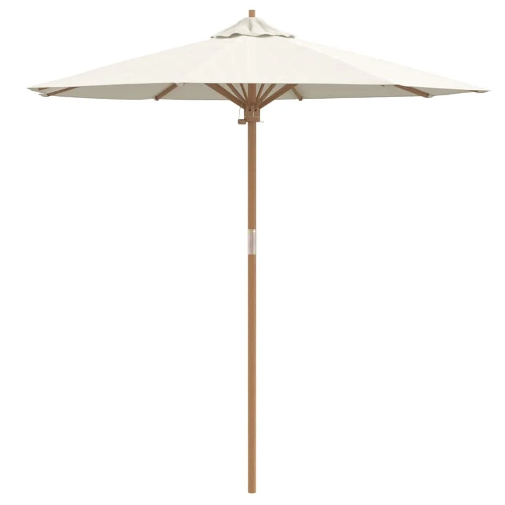 Ombrellone da giardino rotondo 270 x 260 cm leggero e resistente alle intemperie stile minimalista in bambù bianco crema 02_0058242