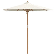 Ombrellone da giardino rotondo 270 x 260 cm leggero e resistente alle intemperie stile minimalista in bambù bianco crema 02_0058242
