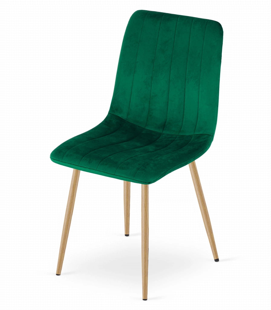 Sedia VALORA JEWA - Velluto verde scuro con gambe color legno x 2
