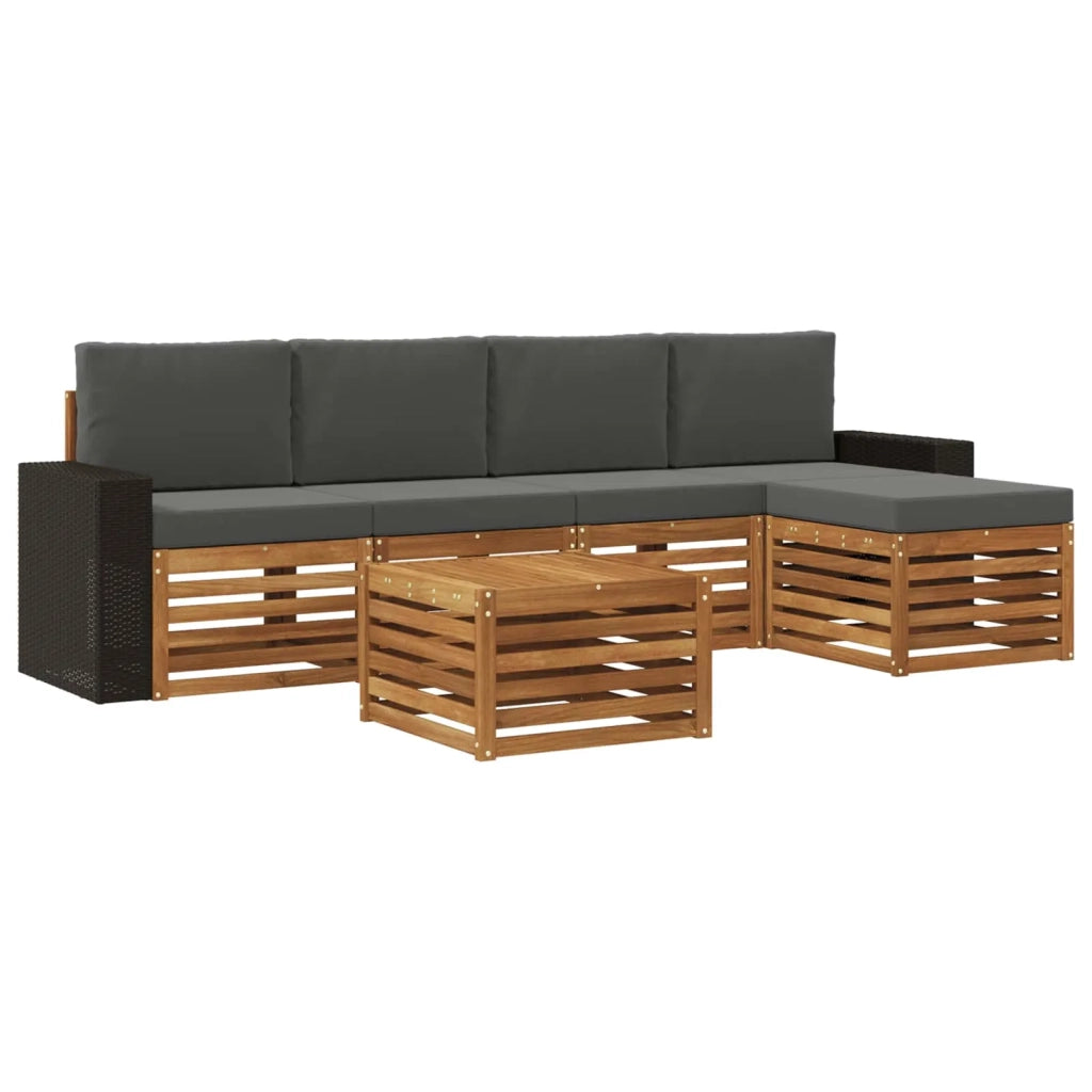 Set di divani da esterno 6 pz Naturale e Antracite 3384273