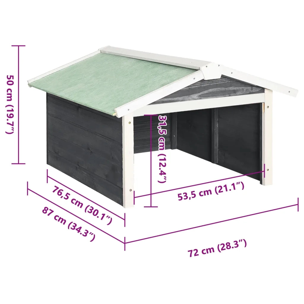 Casetta per Tosaerba Robotizzato 72x87x50cm Grigia Bianca Abete 170879