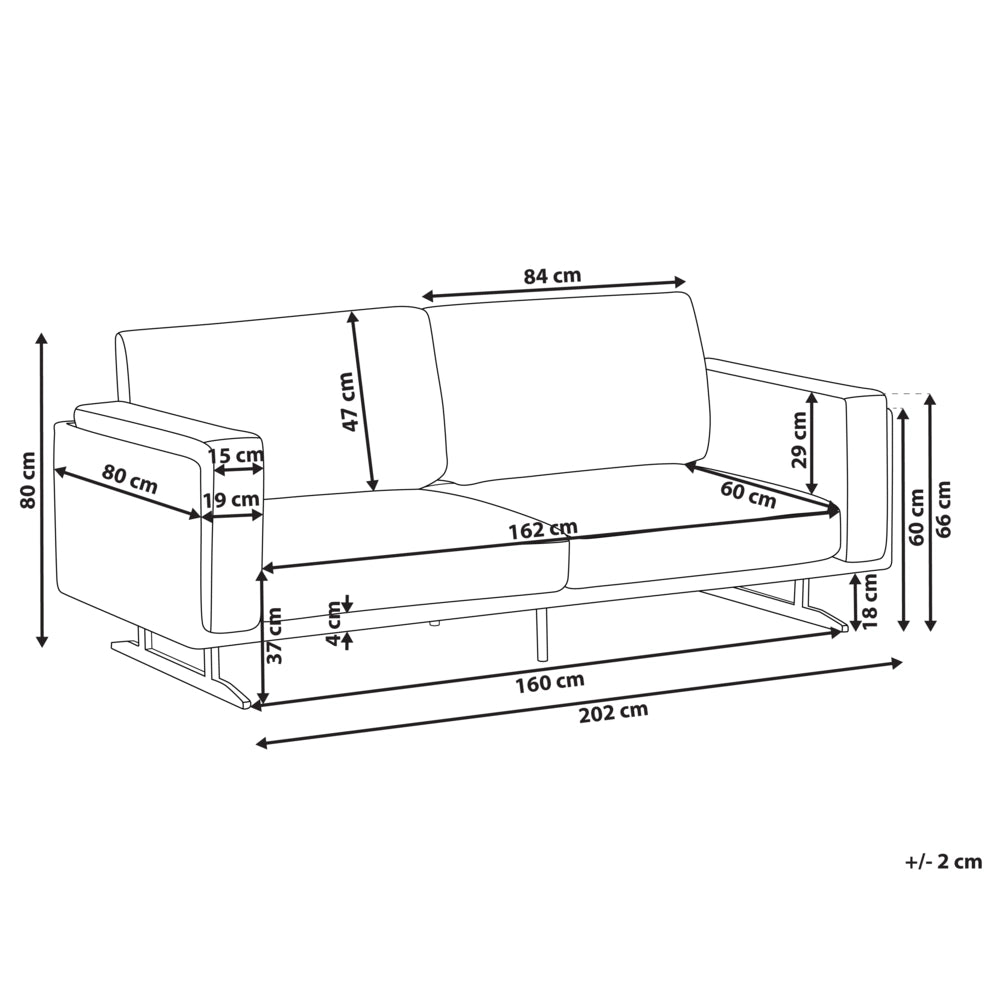 Divano Tessuto Bianco Rivestimento Gambe in Metallo Moderno