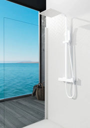 Colonna doccia quadrata con miscelatore INVERTER - titanio